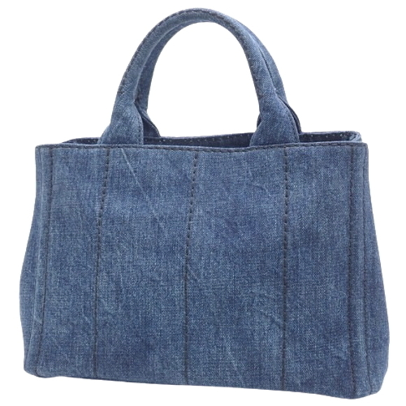 Prada Avio Denim Blue Canapa Denim Handbag - Picture 1 of 7
